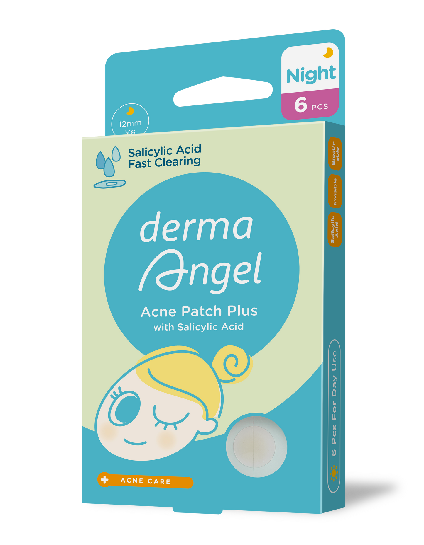 DermaAngel Acne Patch Plus Night 6 pcs - Kshipra Health Solutions
